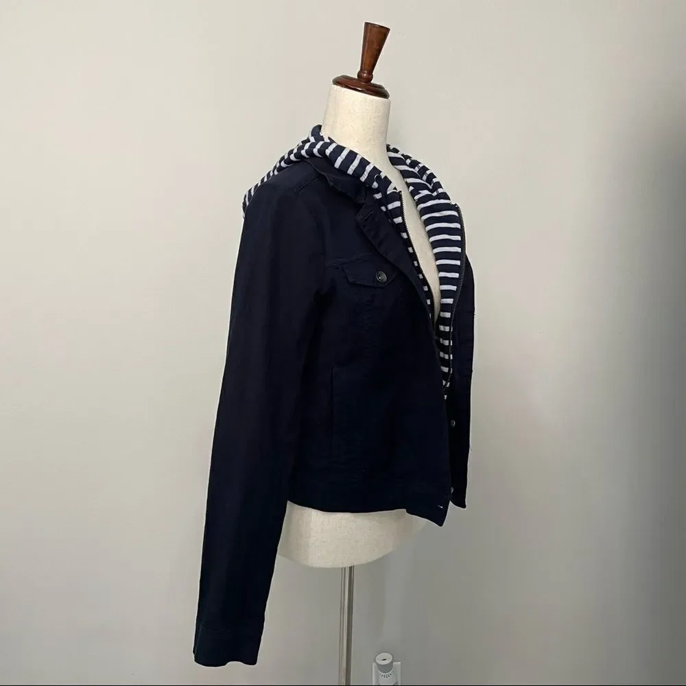 NWT Splendid Corby Twofer Jacket with Stripe Hood Size Medium